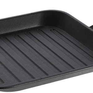 patelnia do serwowania Pegosi karbowana z uchwytem; 25.5x25.5 cm (DxS); czarny; kwadrat