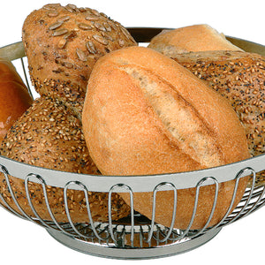 koszyk na pieczywo; 17.5x7 cm (ØxW); srebro; okrągły