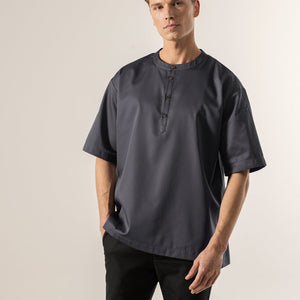 Kochshirt Gorgio; Kleidergröße S; ciemny szary