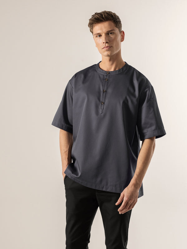 Kochshirt Gorgio; Kleidergröße S; ciemny szary