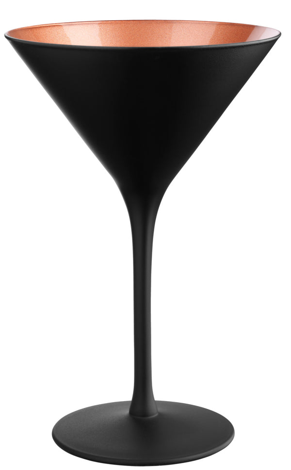 kieliszek do martini Joleen; 210ml, 11.6x17.3 cm (ØxW); czarny/miedź; 6 sztuka / opakowanie