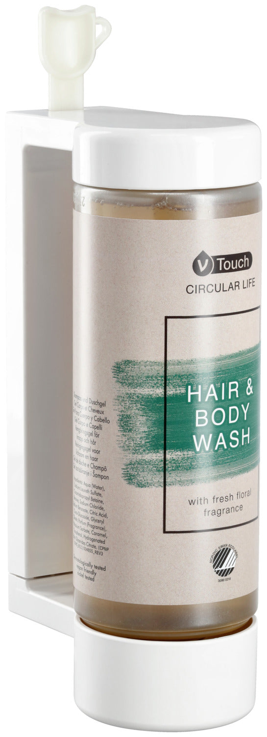 Spendersystem Shampoo & Duschgel V-Touch Circular Life 2 in 1; 360 ml; transparentny; 18 sztuka / opakowanie