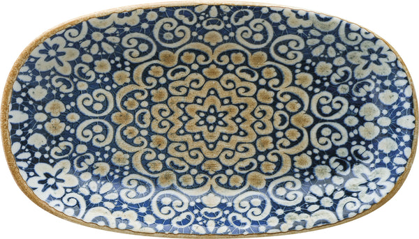 talerz Alhambra owalny; 24x14 cm (DxS); niebieski/biały/brązowy; owalny; 12 sztuka / opakowanie