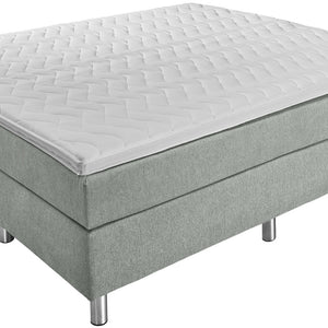 łóżko kontynentalne Basic tkanina tapicerska bez wezgłowia; 200x200x63 cm (SxDxW); szary; -