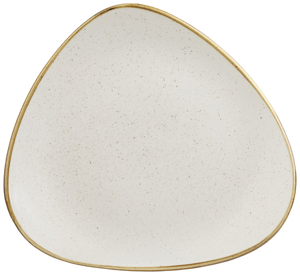 talerz Stonecast Barley White trójkątny; 26.5 cm (S); biały/brązowy; trójkątny; 12 sztuka / opakowanie