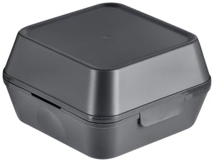 pudełko na burgery wielokrotnego użytku; 12.5x12.5x10.2 cm (DxSxW); szary; kwadrat; 12 sztuka / opakowanie