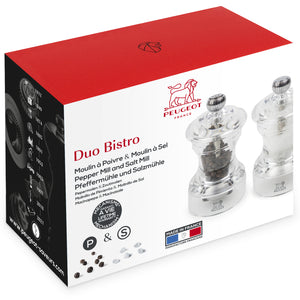 młynek do soli i pieprzu Bistro Acryl Duo; 10 cm (W); transparentny