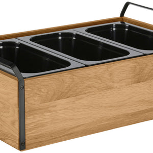 witrynka chłodząca Montana dąb hoch 10 cm Melamin 3x 1/3; Größe GN 1/1