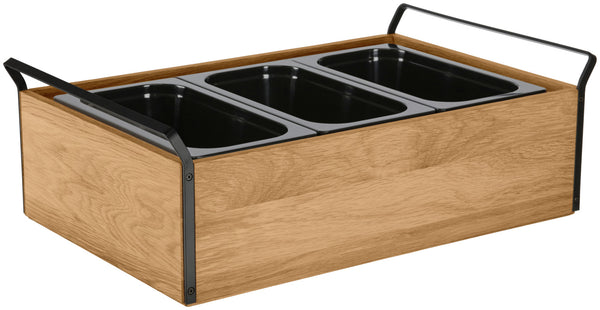 witrynka chłodząca Montana dąb hoch 10 cm Melamin 3x 1/3; Größe GN 1/1