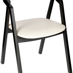 Stapelstuhl Calma Kunstleder Buchenholz schwarz lackiert; 54x53x79 cm (SxGxW); siedzisko biały
