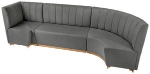 Eckbank Espara; 70x70x101 cm (SxGxW); siedzisko szary