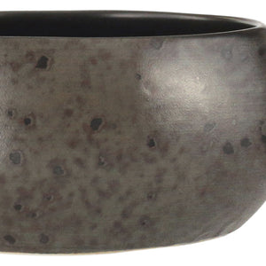 miska Ironstone z uchwytem; 600ml, 14x6.25 cm (ØxW); ciemny brąz/czarny; okrągły; 6 sztuka / opakowanie
