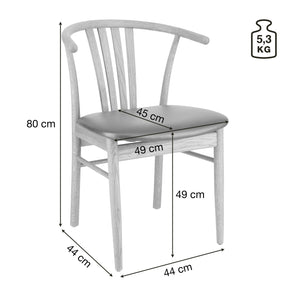 Holzstuhl Olmaro; 44x43x80 cm (SxGxW); siedzisko brązowy