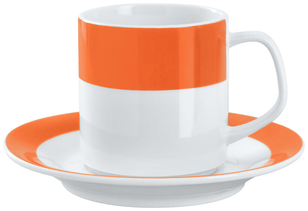 kubek Multi-Color; 245ml, 6x7.8 cm (ØxW); biały/pomarańczowy; okrągły; 6 sztuka / opakowanie
