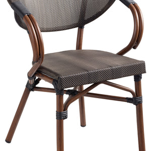 krzesło Rimalia z podłokietnikami; 58x56.5x82 cm (SxGxW); siedzisko antracyt, stelaż brązowy; 2 sztuka / opakowanie