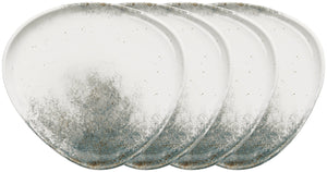 talerz płaski Purior; 26x24x3.2 cm (DxSxW); biały/niebieski petrol; prostokątny; 4 sztuka / opakowanie