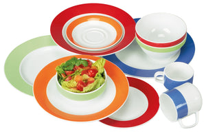 filiżanka do kawy Multi-Color; 160ml, 7x6 cm (ØxW); biały/niebieski; okrągły; 6 sztuka / opakowanie