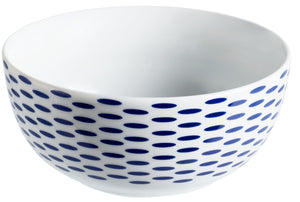miska Mixor ze wzorem; 470ml, 13x5.7 cm (ØxW); biały/niebieski; okrągły; 6 sztuka / opakowanie
