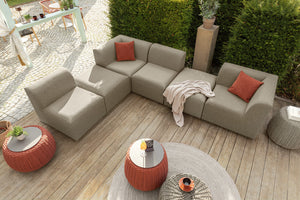 Outdoor-Lounge-System Modesco Hocker; 70x85x44 cm (SxGxW); siedzisko beżowy