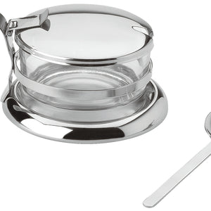 puszka do parmezanu Ambiance; 16x7.7 cm (ØxW); srebro/transparentny