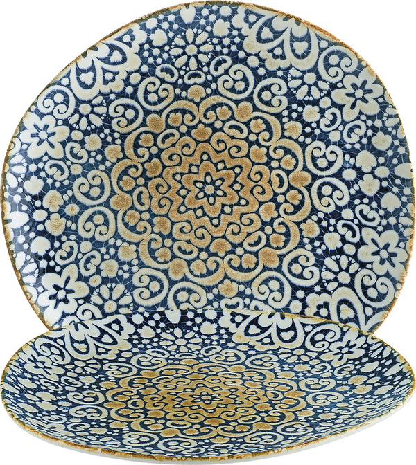 talerz płaski organiczny Alhambra; 29x27 cm (DxS); niebieski/biały/brązowy; organiczny; 6 sztuka / opakowanie