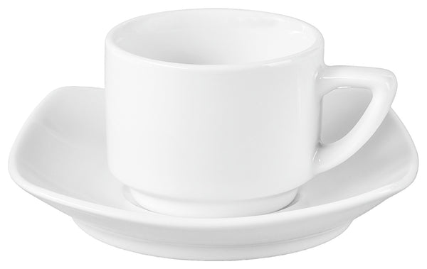 spodek do filiżanki do espresso Taiji; 12x12 cm (DxS); biały; kwadrat; 6 sztuka / opakowanie