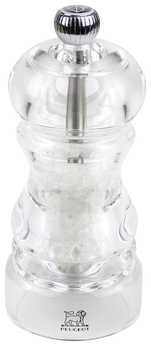 młynek do soli Nancy; 12 cm (W); transparentny; 6 sztuka / opakowanie