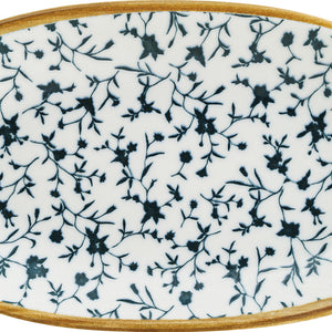talerz Calif owalny; 24x14 cm (DxS); biały/niebieski/zielony; owalny; 12 sztuka / opakowanie