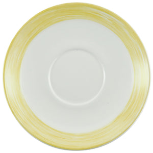 spodek do filiżanki do kawy Brush; 14 cm (Ø); żółty; okrągły; 6 sztuka / opakowanie