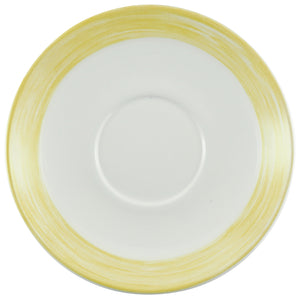 spodek do filiżanki do kawy Brush; 14 cm (Ø); żółty; okrągły; 6 sztuka / opakowanie