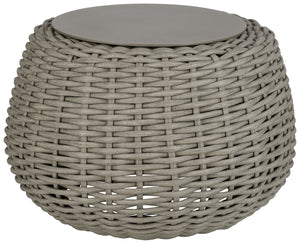 Outdoor Sitz-Pouf / Beistelltisch Tavano; 60x41 cm (ØxW); szary melanż; cylindryczny