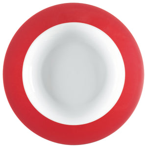 talerz głęboki Multi-Color; 350ml, 23.5x4.6 cm (ØxW); biały/czerwony; okrągły; 6 sztuka / opakowanie