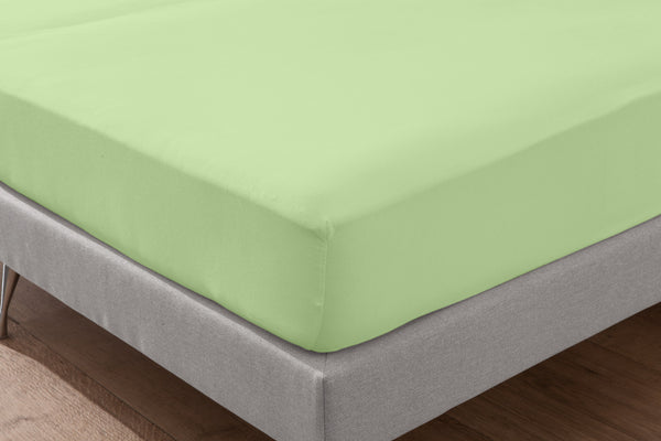 prześcieradło z gumką Jersey; 90-100x190-200 cm (SxD); zielony; 2 sztuka / opakowanie