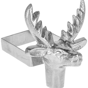 Serviettenring Deerhead; srebro; 6 sztuka / opakowanie