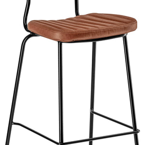 stołek barowy Tolo; 53x53x112 cm (SxGxW); siedzisko koniak, stelaż czarny; 2 sztuka / opakowanie