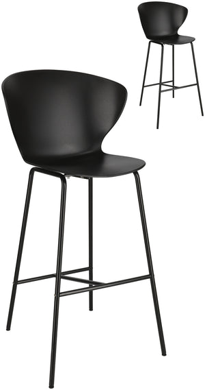 krzesło barowe Luvo; 55x45x114.5 cm (SxGxW); czarny; 2 sztuka / opakowanie