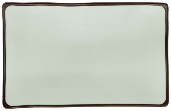 półmisek Levana; 22.5x14.5x2 cm (DxSxW); zielony miętowy/czarny; prostokątny; 6 sztuka / opakowanie
