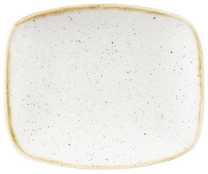 Chefs Oblong Platte Stonecast Barley White; 15.4x12.6 cm (DxS); biały/brązowy; prostokątny; 12 sztuka / opakowanie