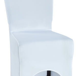 pokrowiec stretch na krzesło Bankett prostokątny z otworem; 45x43x97 cm (SxDxW); biały