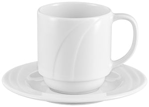 spodek do bulionówki / kubka / filiżanki do kawy Melody; 16.1 cm (Ø); biały; okrągły; 6 sztuka / opakowanie