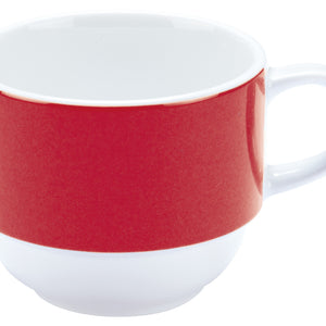 filiżanka do kawy Multi-Color; 160ml, 7x6 cm (ØxW); biały/czerwony; okrągły; 6 sztuka / opakowanie
