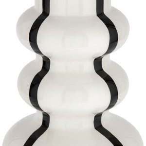 Vase Ayumi; 15x25 cm (ØxW); biały/czarny; okrągły