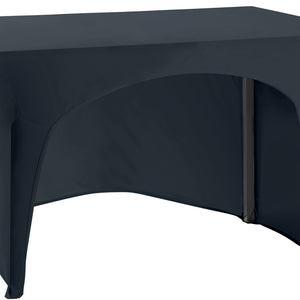 pokrowce stretch na stół bankietowy Grace z otworem; 74x120x74 cm (SxDxW); antracyt; prostokątny