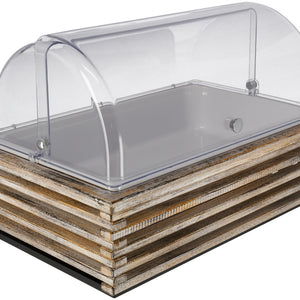 witrynka chłodząca Natchez 10 cm melamina biała 1/1; Größe GN 1/1, 57.5x37x27.7 cm (DxSxW); biały vintage/transparentny/biały; prostokątny