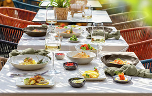 talerz Novulus ze strukturą; 14x18x2.3 cm (DxSxW); beżowy; prostokątny; 4 sztuka / opakowanie