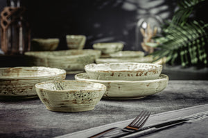 talerz głęboki Taoqi; 1200ml, 24x5 cm (ØxW); brązowy/szary; okrągły; 2 sztuka / opakowanie