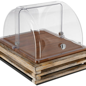 witrynka chłodząca Natchez drewno 1/2; Größe GN 1/2, 37x31x27.7 cm (DxSxW); biały vintage/transparentny/dąb; prostokątny