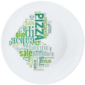 talerz do pizzy Pizza Chef; 33 cm (Ø); biały/zielony; okrągły; 6 sztuka / opakowanie
