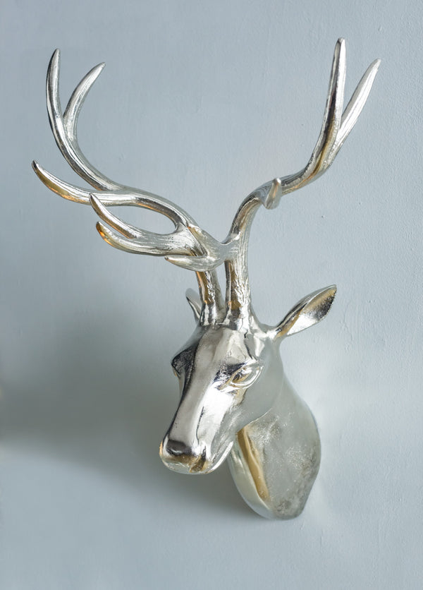 poroże dekoracyjne Henrietta; 38x26x62 cm (SxWxG); srebro