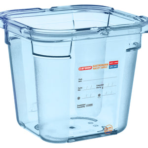 pojemnik na żywność GN 1/6 niebieski; Größe GN 1/6, 2150ml, 17.6x16.2x15 cm (DxSxG); niebieski